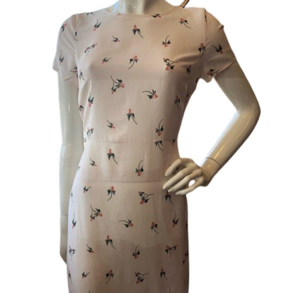 Free People Red Rose Floral Mini White Dress EUC
